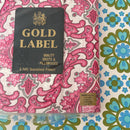 254cms UNUSED Pink Gold Label Paisley Sheet COTTON One Only