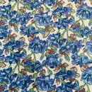 200cms Cotton Blue Floral Craft Sewing