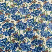 200cms Cotton Blue Floral Craft Sewing