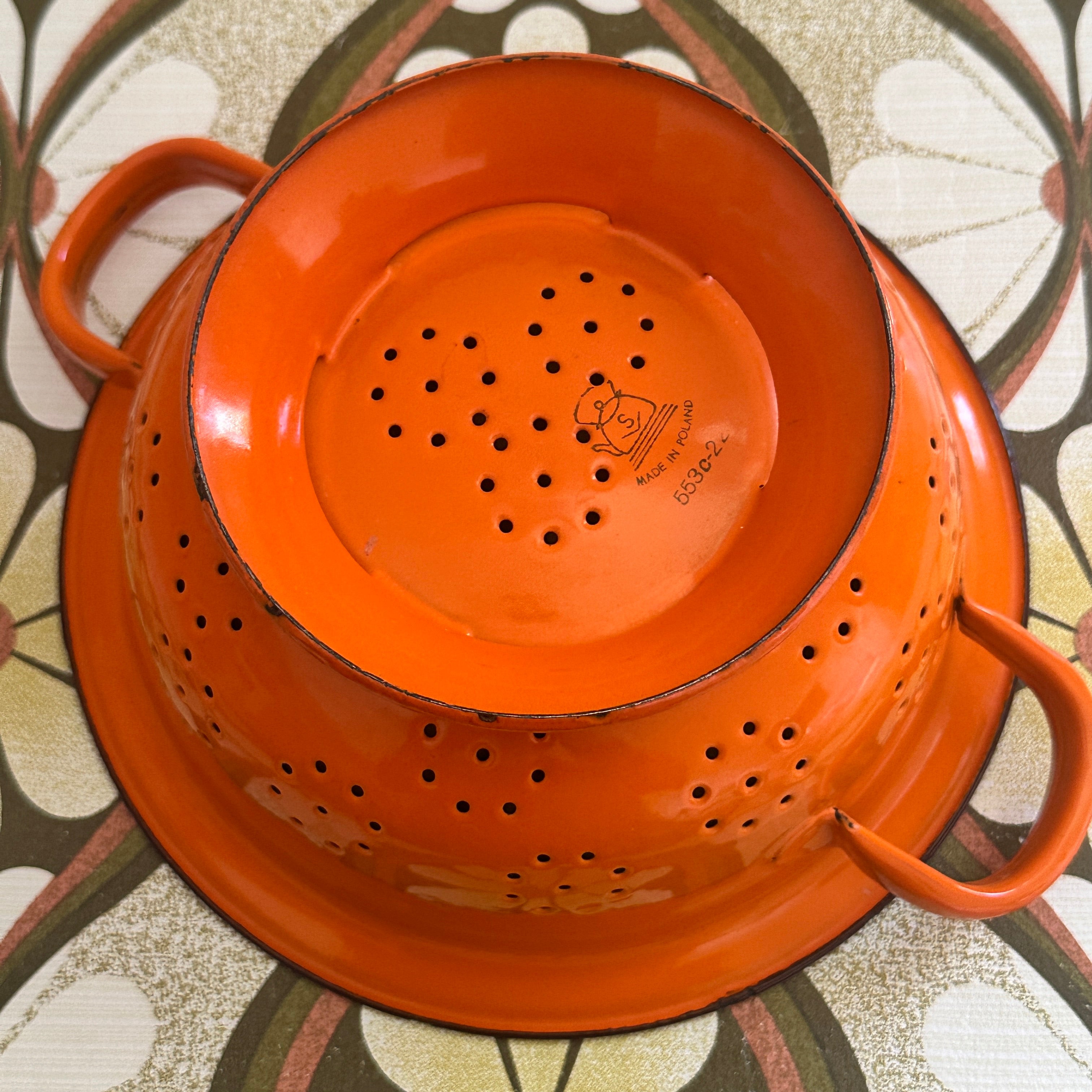 Vintage Cast Iron Colander Made in Poland