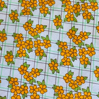 100cms Beautiful Vintage Cotton Fabric YELLOW Floral