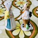 Retro NIKONIKO Japan Turnabout Before & After Married Couple Salt & Pepper