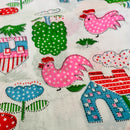 100cms Adorable Farm Chickens Floral Cotton Fabric