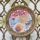 UNUSED Vintage Bamboo Plate Holder Caravan