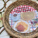 UNUSED Vintage Bamboo Plate Holder Caravan