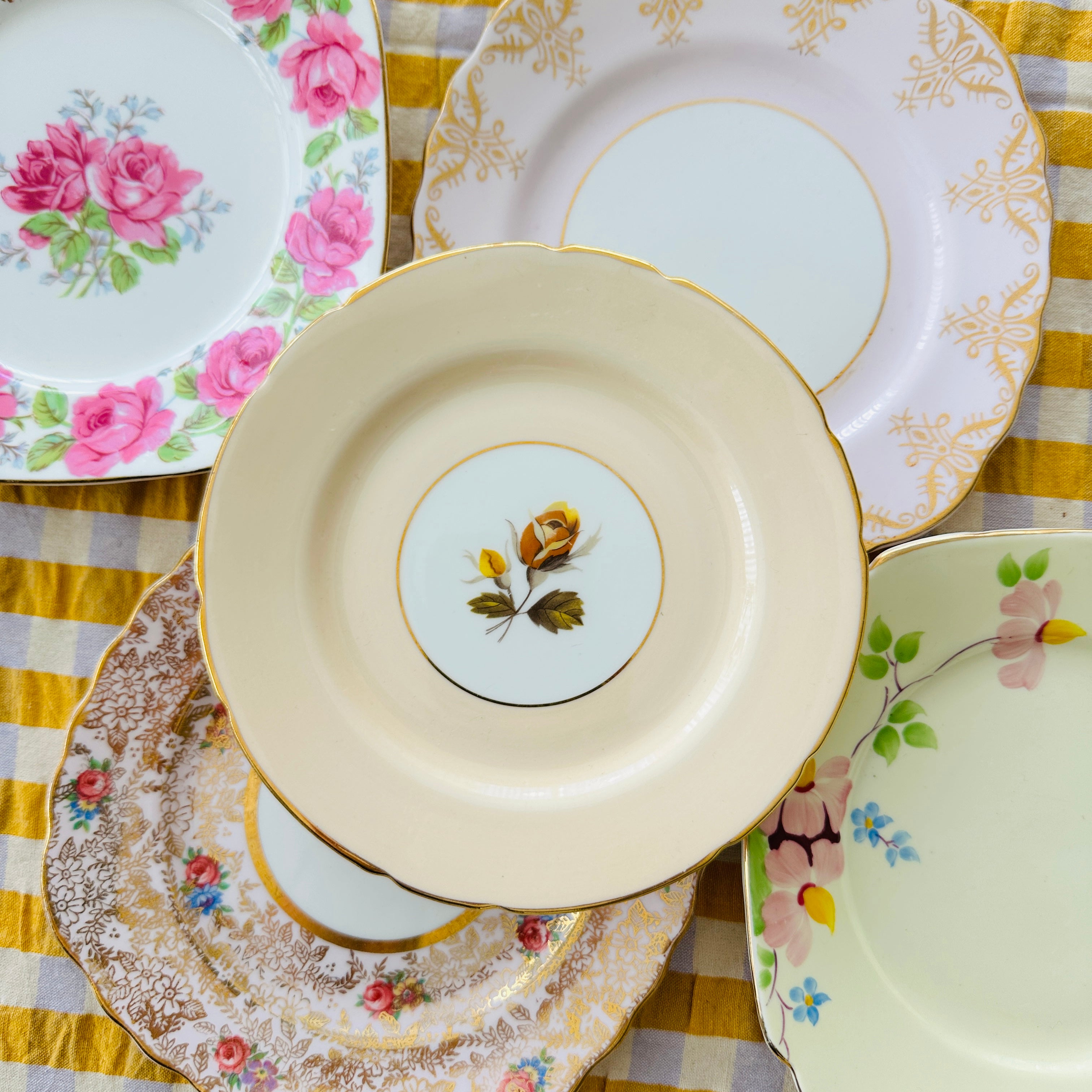 Sweet Vintage Apricot Floral Plate