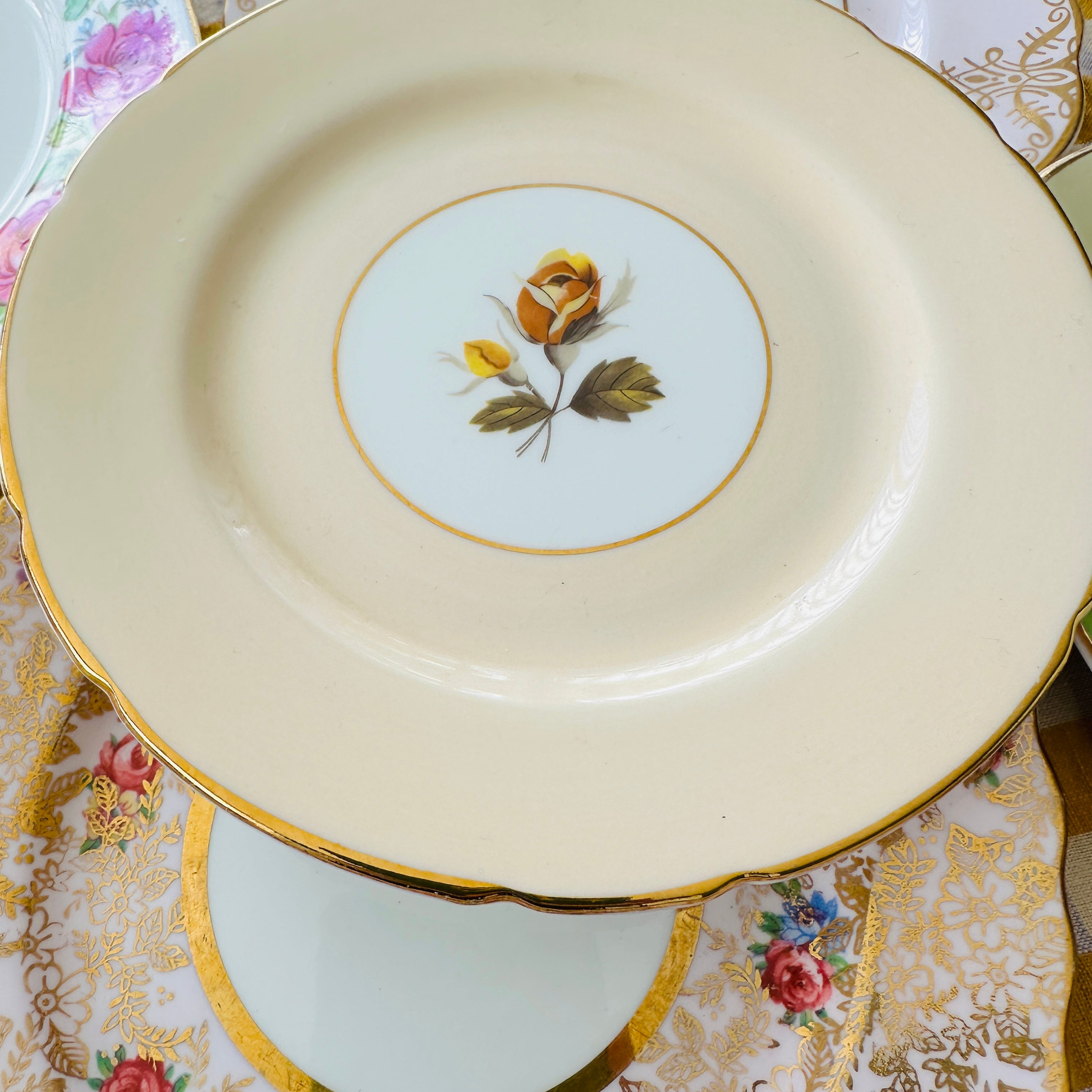 Sweet Vintage Apricot Floral Plate