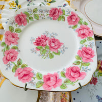 PRETTY Vintage Apricot Floral Plate Ready to Hang