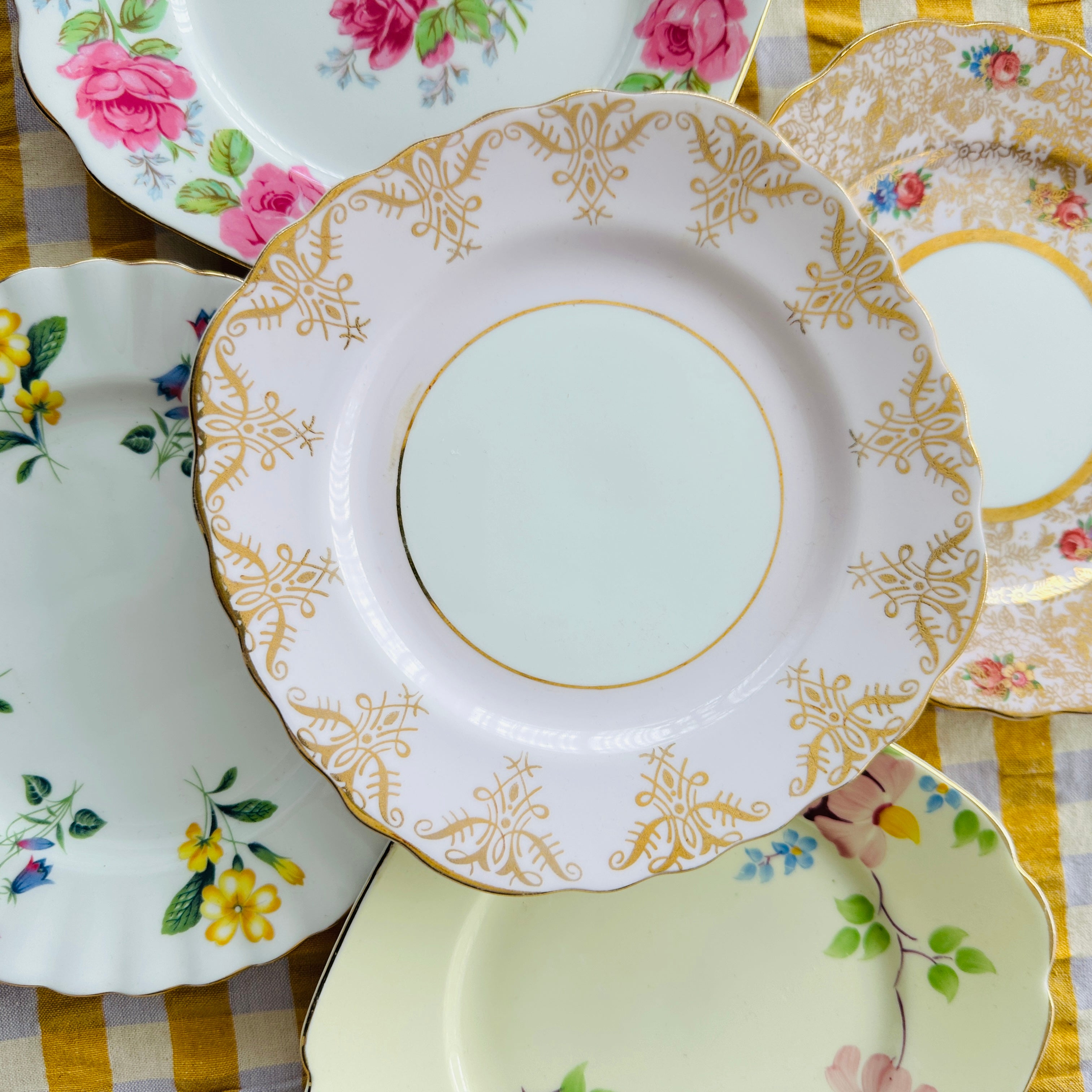 PRETTY in Pink Vintage Apricot Floral Plate