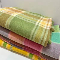 Beautiful Green WOOL Blanket Vintage