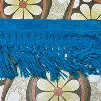Large Retro Blue Fringe Cotton - Six Metres