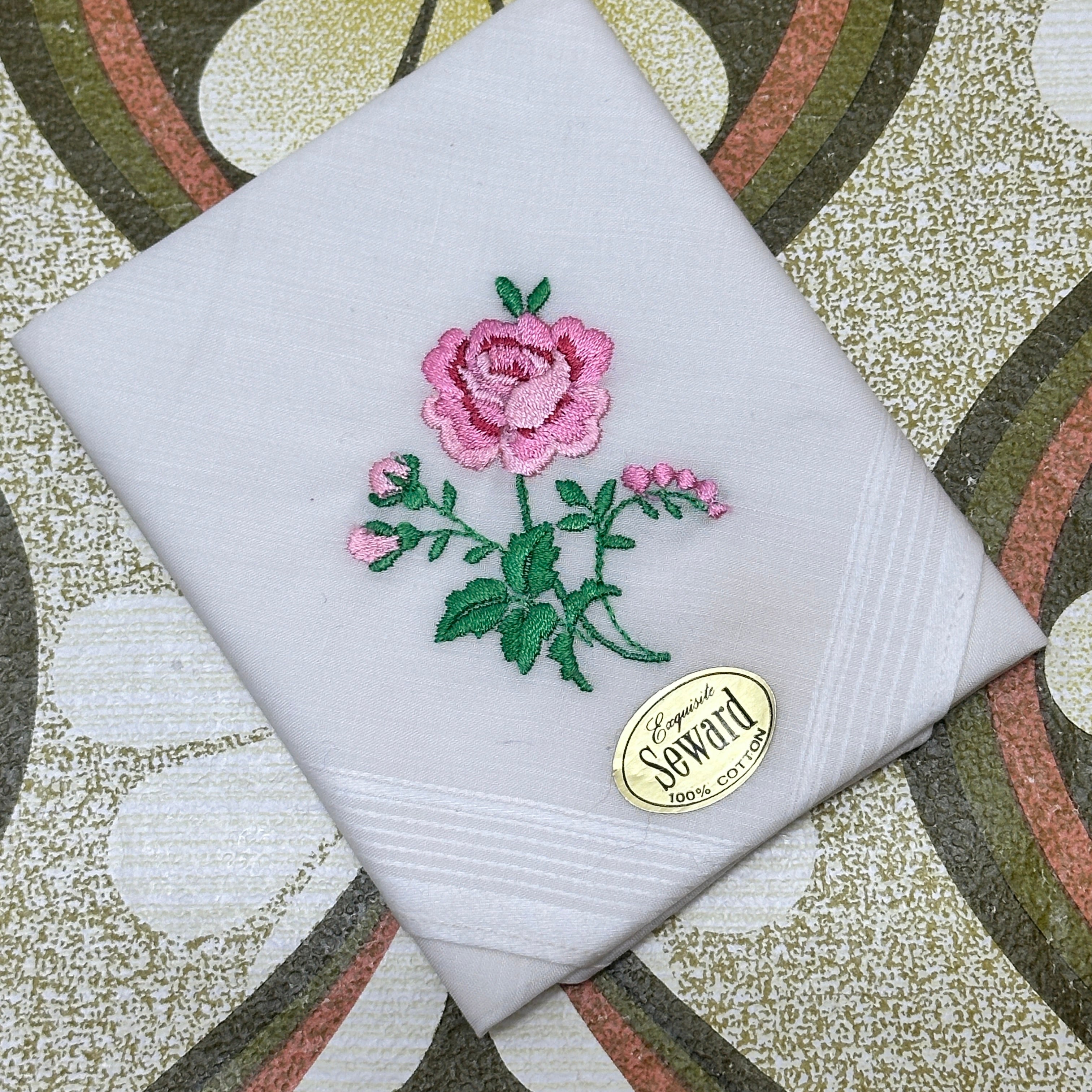 Vintage Embroidered SEWARD Hanky