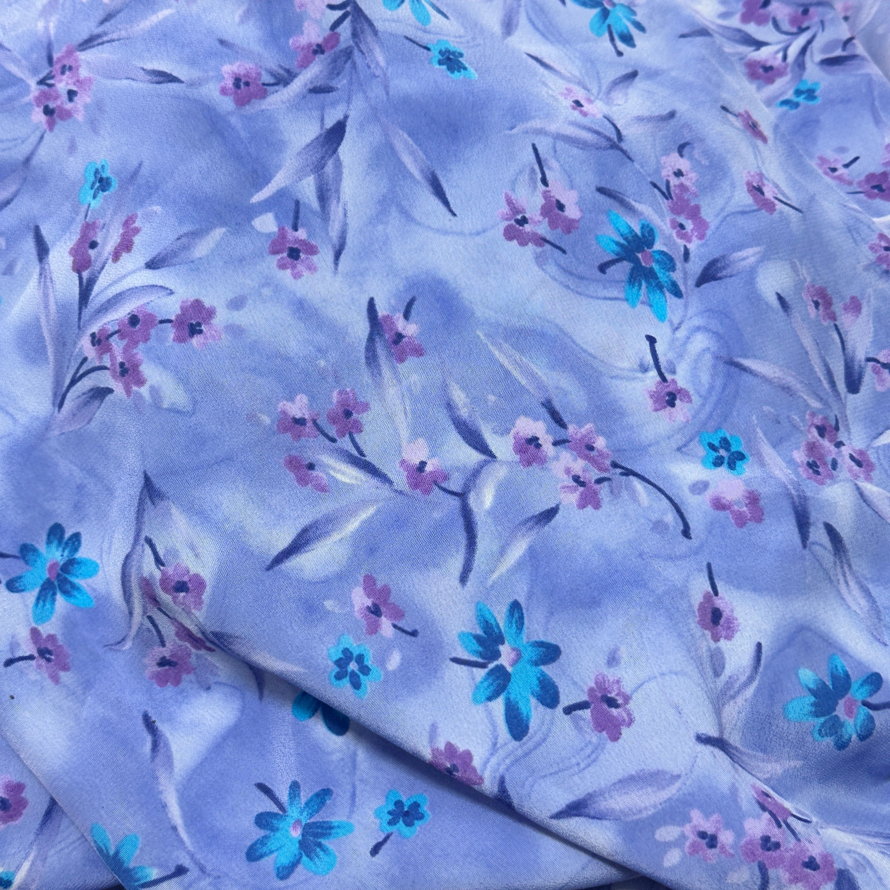240cms Purple Nylon Floral Fabric