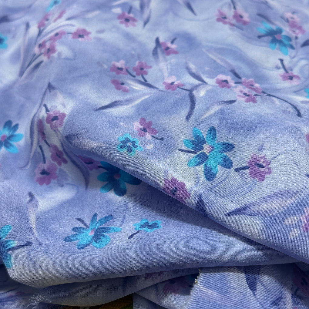 240cms Purple Nylon Floral Fabric