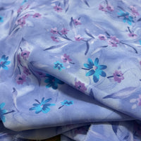 240cms Purple Nylon Floral Fabric