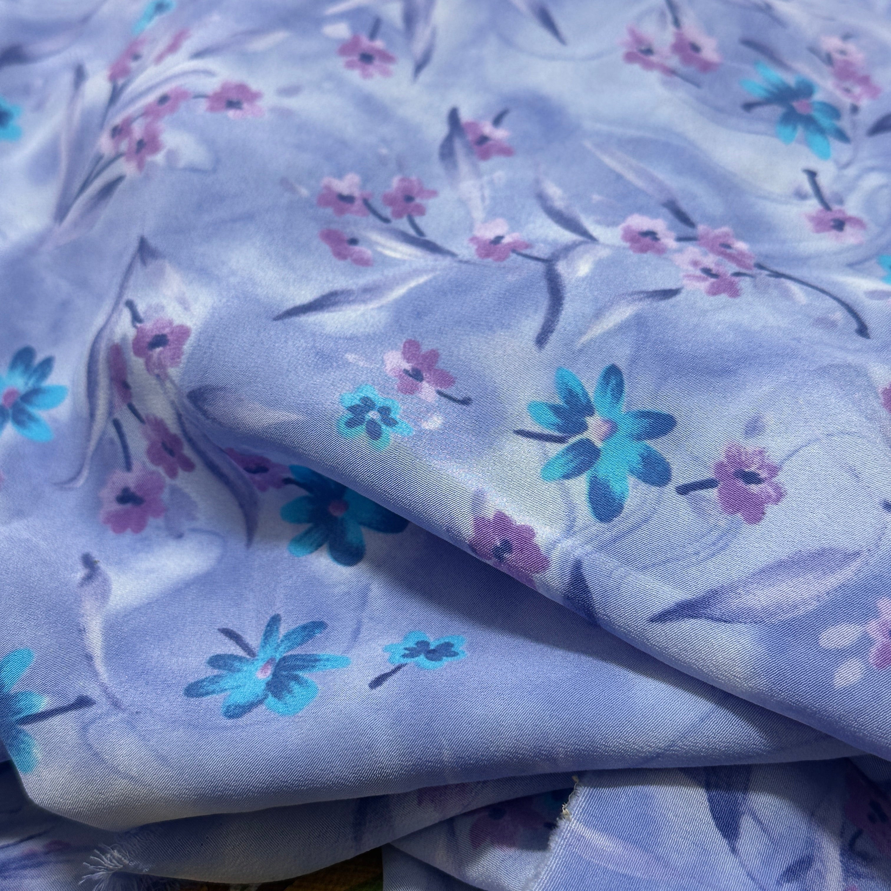 240cms Purple Nylon Floral Fabric