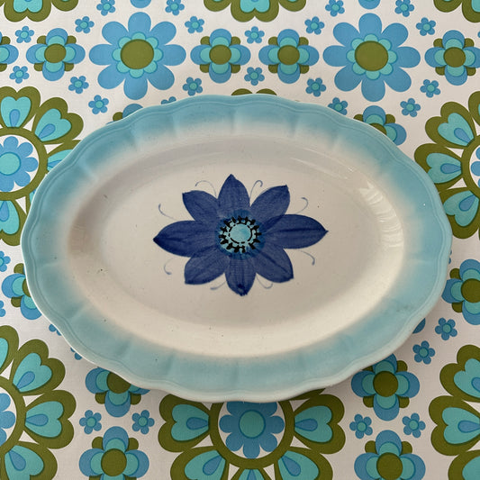 Hand Painted JAPAN Ironstone PLATE Blue