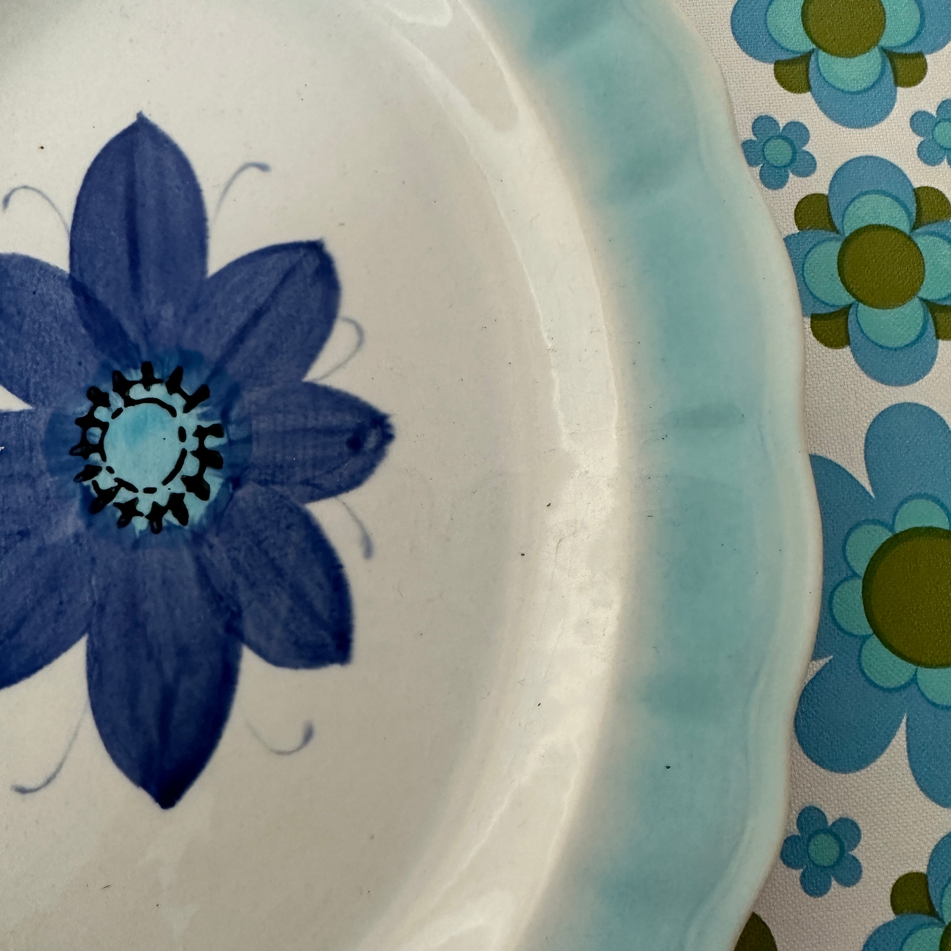 Hand Painted JAPAN Ironstone PLATE Blue