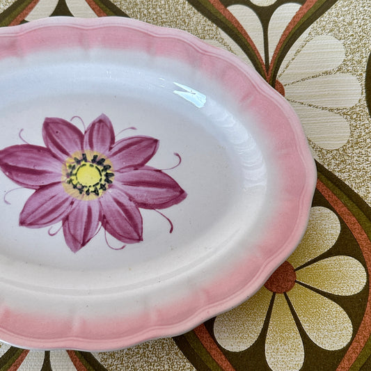 Hand Painted JAPAN Ironstone PLATE Pink
