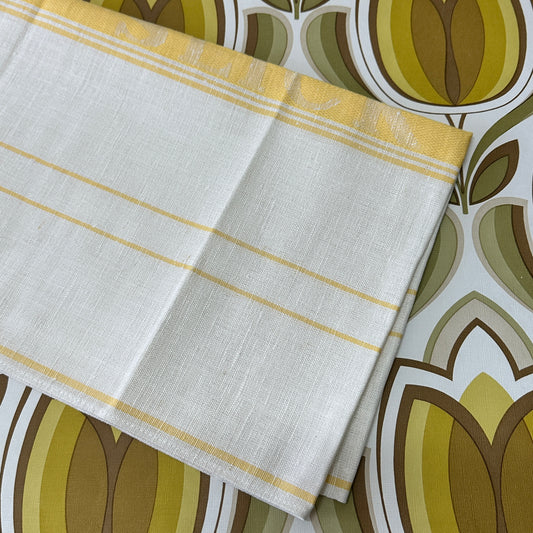 FAB Linen Cotton Tea Towel UNUSED Retro Lemon