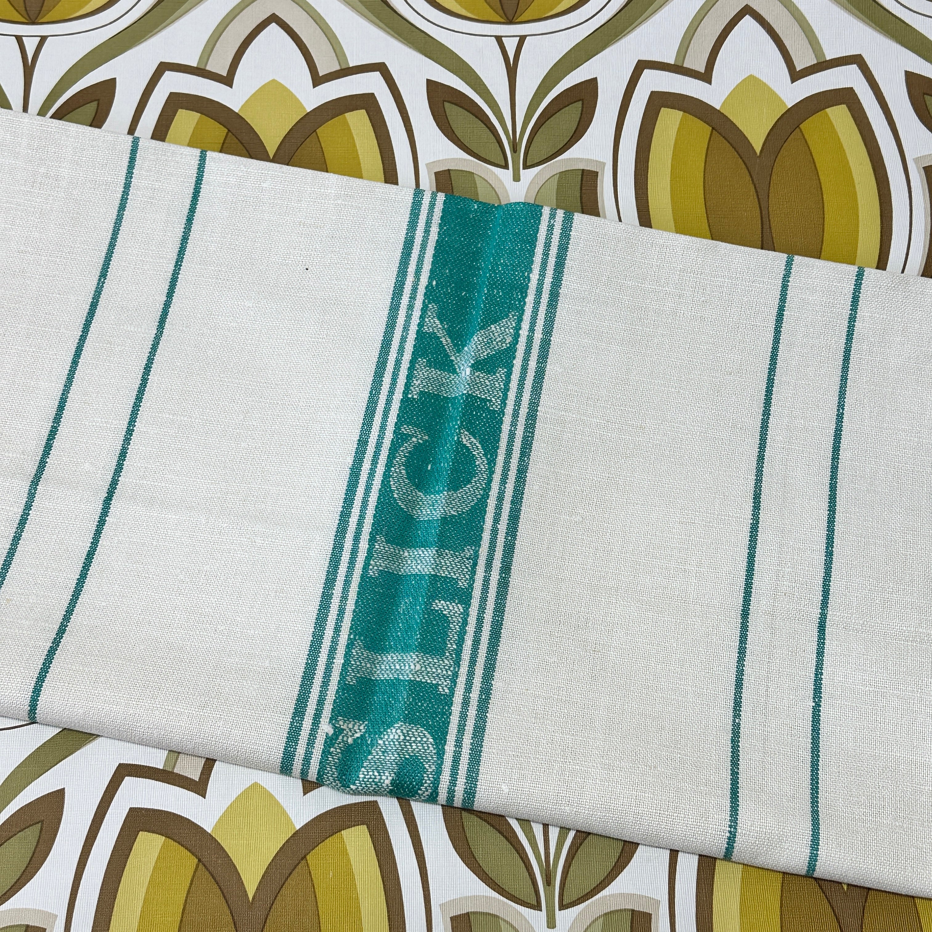 Unused Vintage Tea Towel Linen Cotton Mix