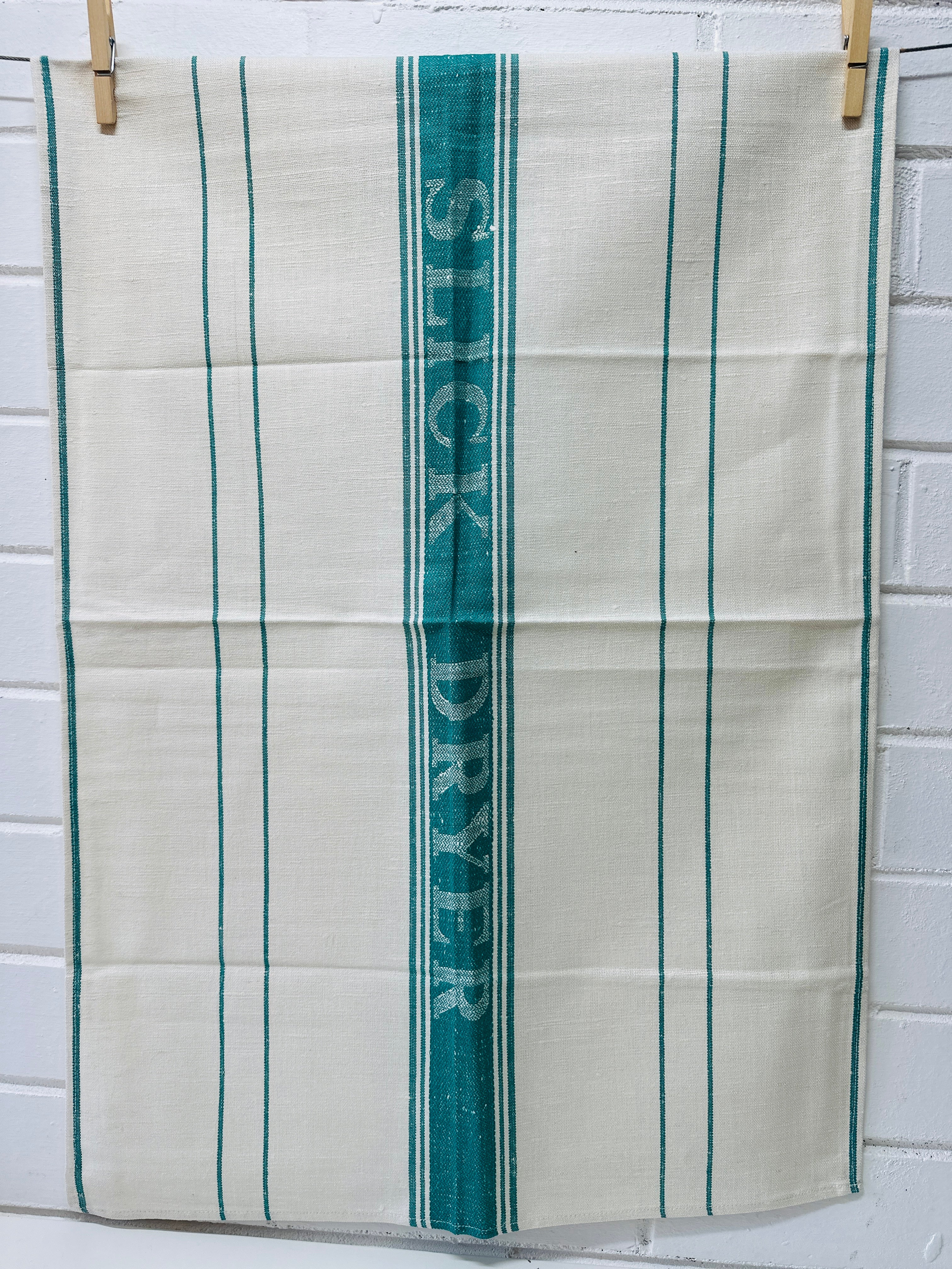 Unused Vintage Tea Towel Linen Cotton Mix