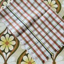 Large Linen UNUSED Vintage Tea Towel Brown