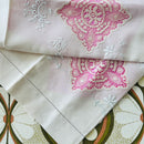 STUNNING Linen Embroidered Vintage Pillow Cases PAIR