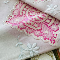 STUNNING Linen Embroidered Vintage Pillow Cases PAIR