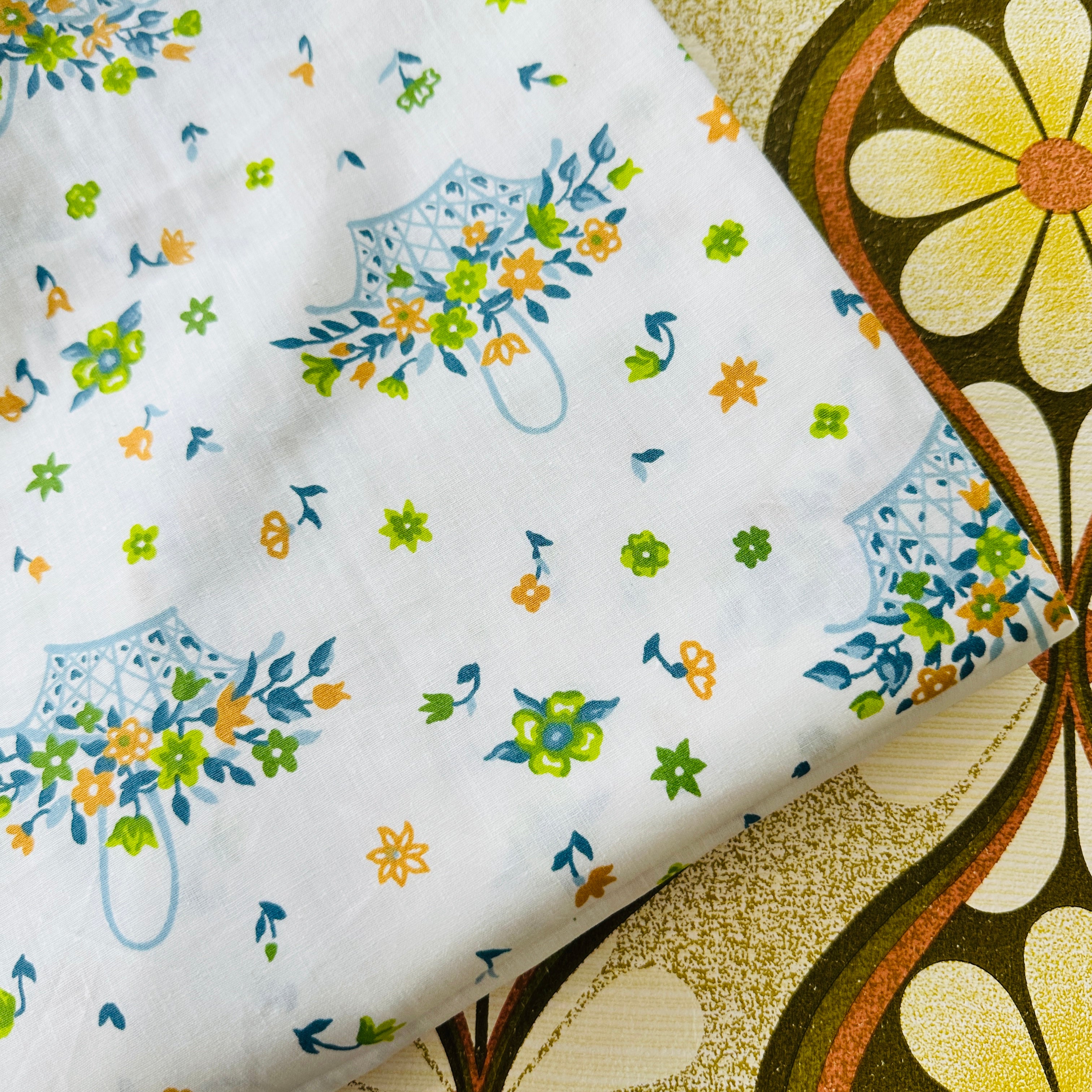 Sweet UNUSED Cotton Vintage Flat Sheet