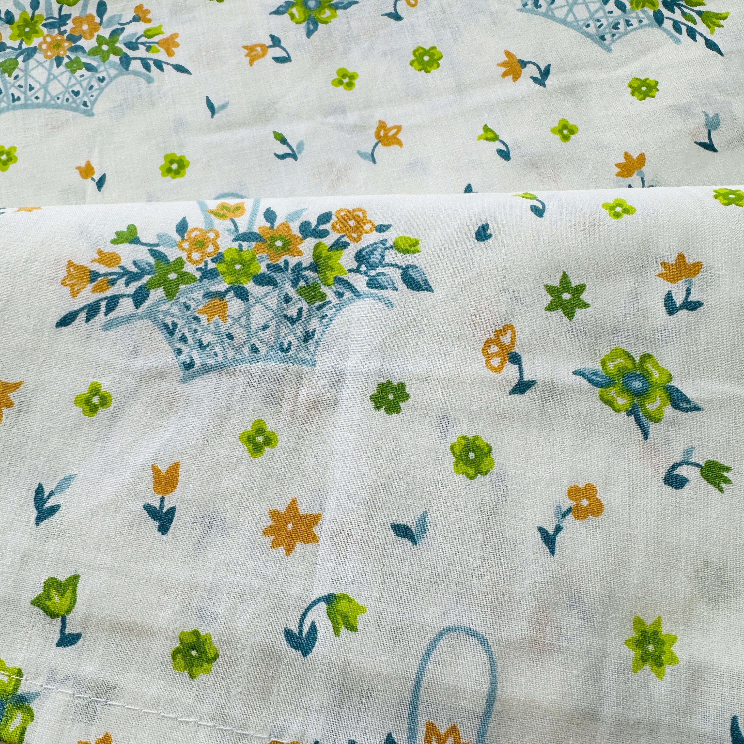 Sweet UNUSED Cotton Vintage Flat Sheet