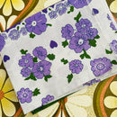 Pair Cotton Pillow Cases UNUSED Purple Floral