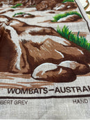 Wombats of Australia Linen Vintage Tea Towel