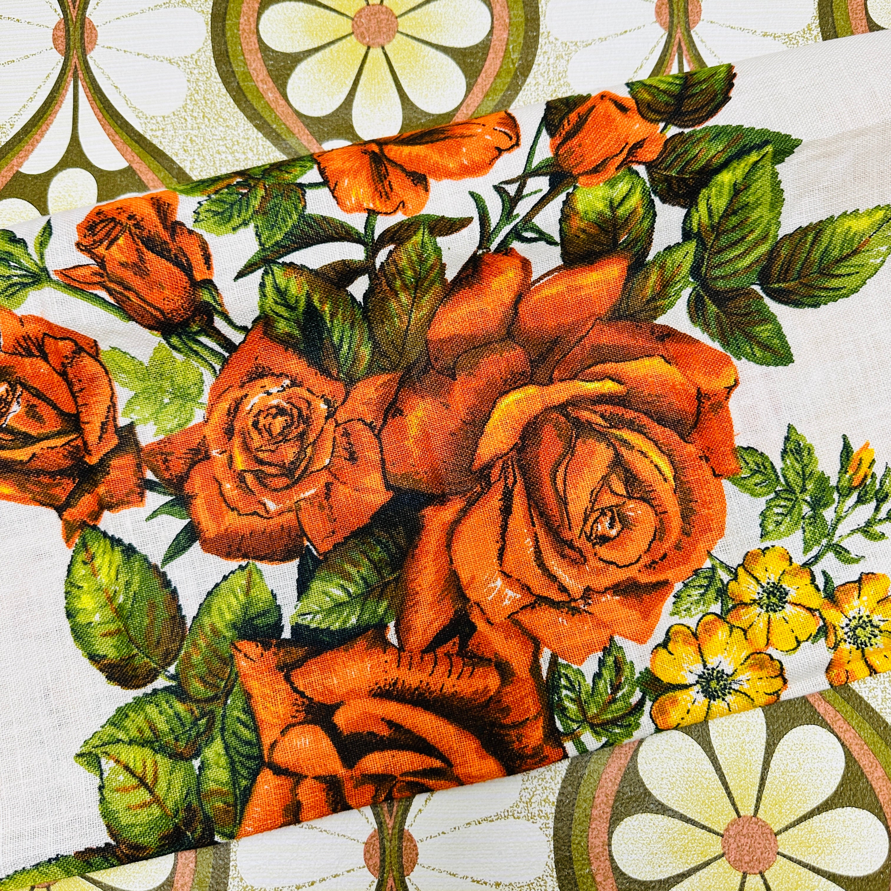 New RETRO FLORAL Tea Towel