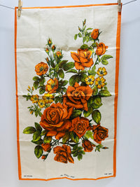 New RETRO FLORAL Tea Towel