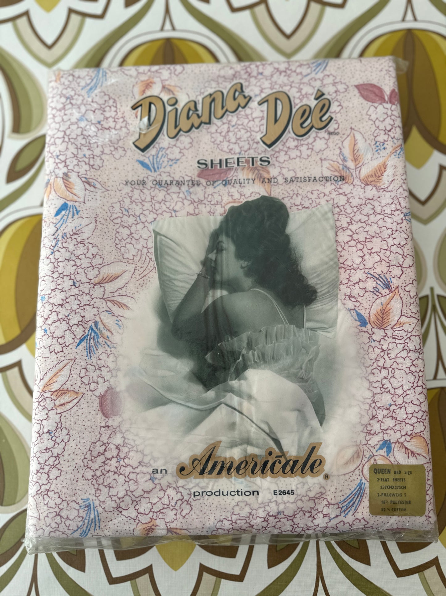 VINTAGE Diana Dee QUEEN Bed Sheet SET