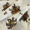 290cms Beautiful Vintage Fabric Brown Floral Print