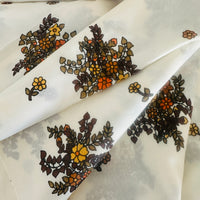 290cms Beautiful Vintage Fabric Brown Floral Print