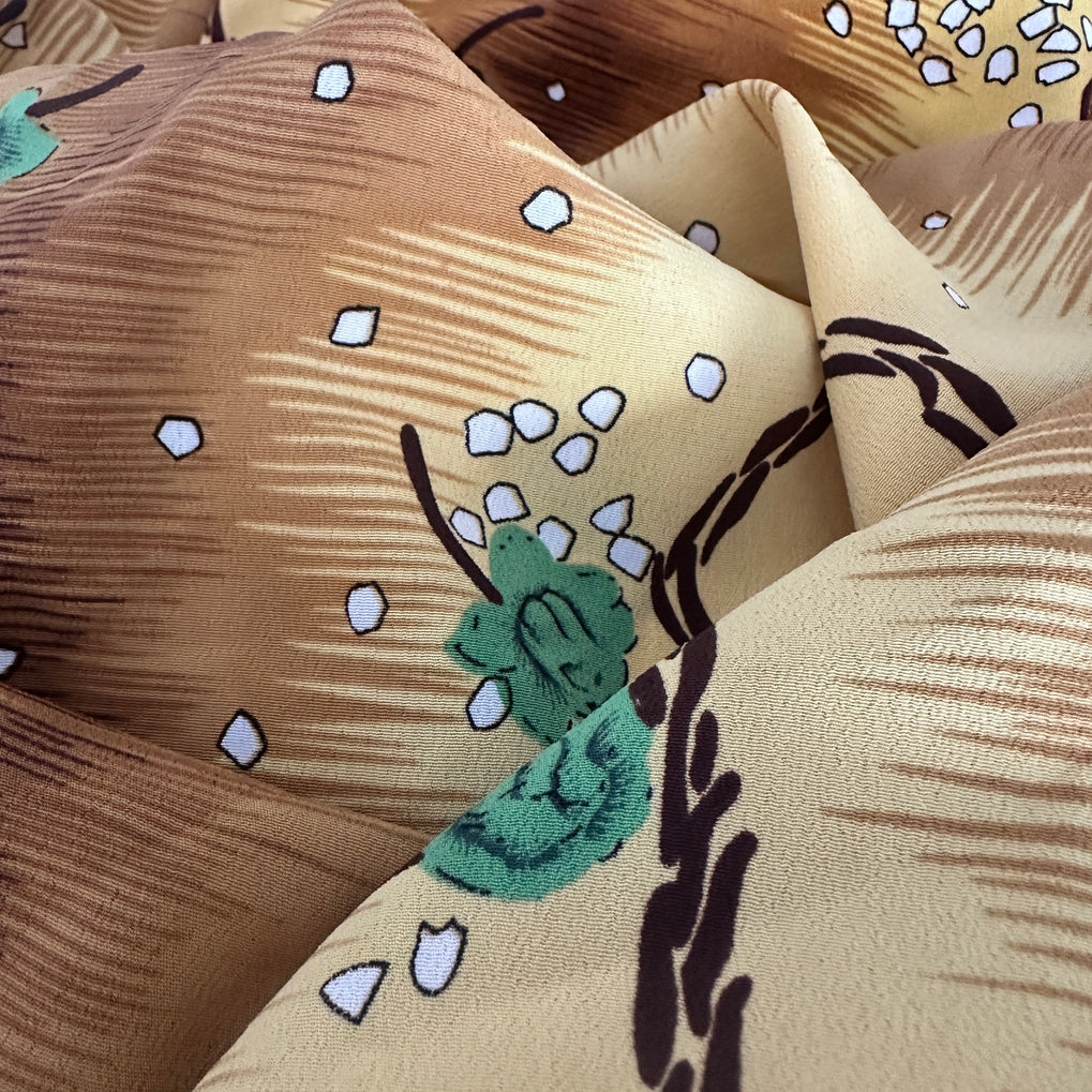 190cms Vintage Brown & Green Fabric