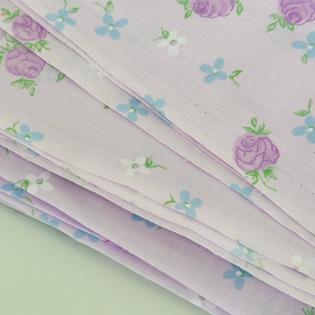 220cms Cute Purple Floral Vintage Fabric