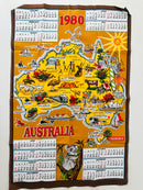 1980 Vintage Collectable Australia Cotton Tea Towel UNUSED