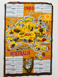 1980 Vintage Collectable Australia Cotton Tea Towel UNUSED