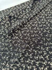 150cms Black FLORAL Fabric Craft Projects MODERN