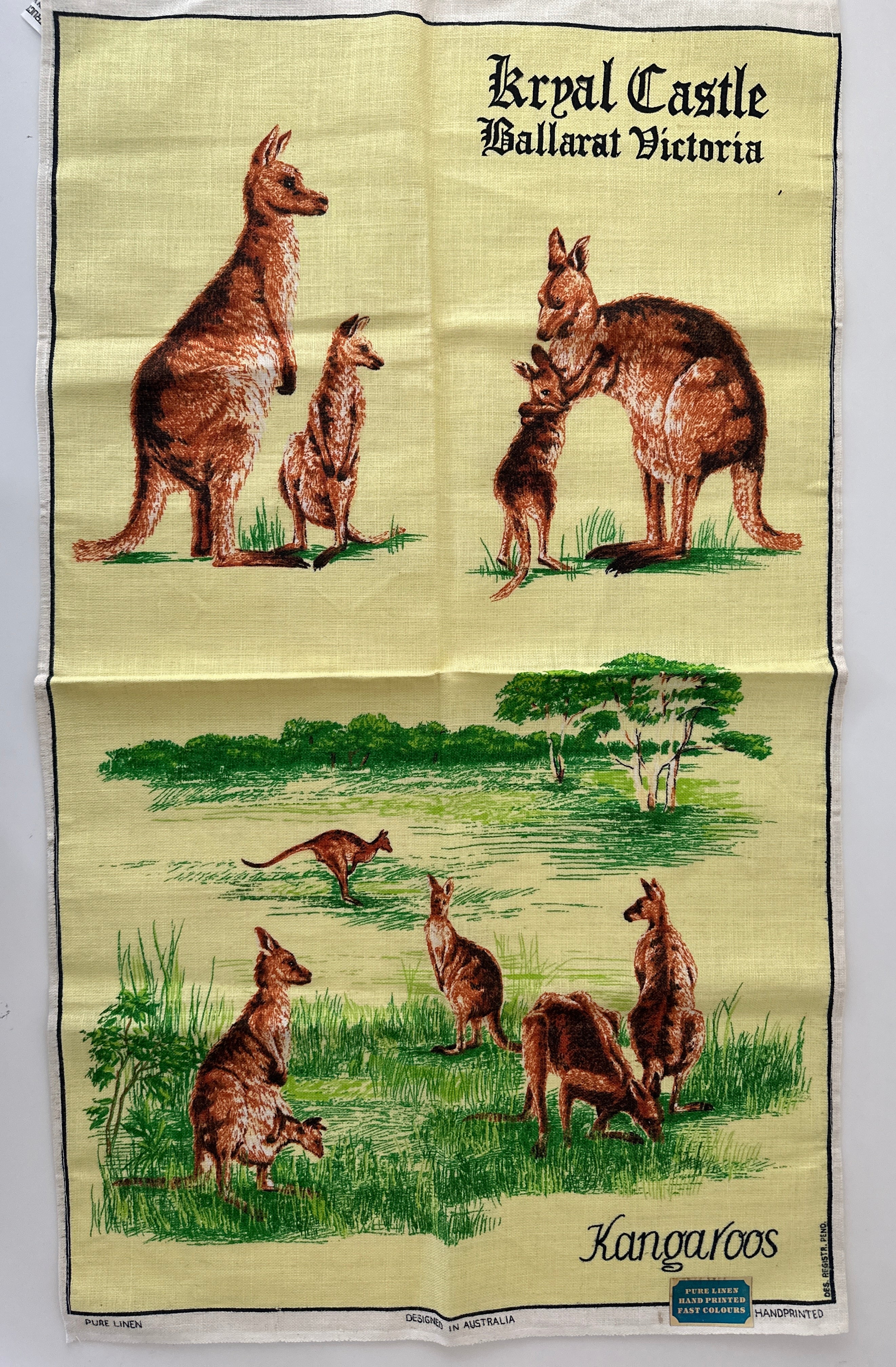 KRYAL Castle Ballarat VICTORIA Vintage Tea Towel