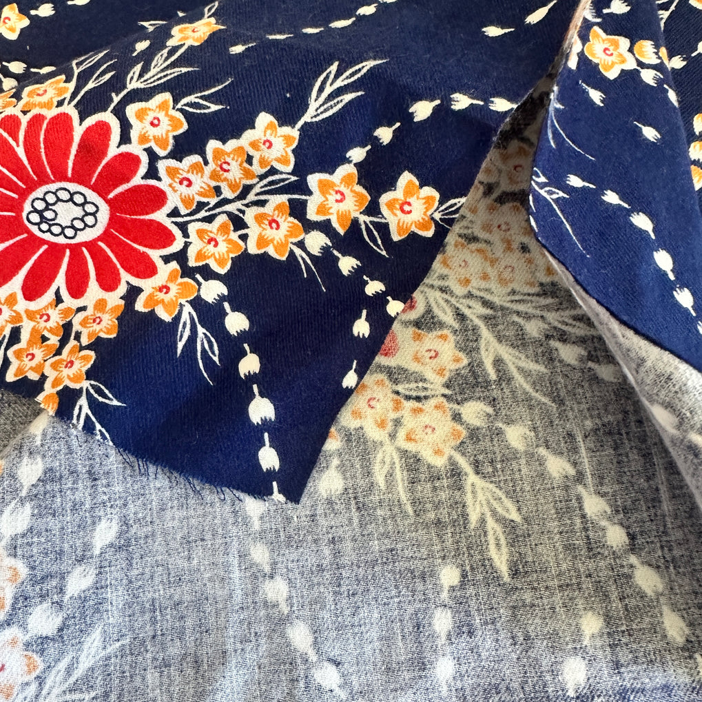 140cms Cute Vintage Cotton Fabric Remnant