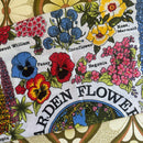 Cotton Vintage Unused Tea Towel Garden Flowers