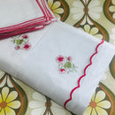 Made in Italy Vintage Tablecloth SET Scalloped Edge