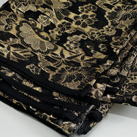 340cms Black & Gold Voile Dress Fabric