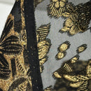 340cms Black & Gold Voile Dress Fabric