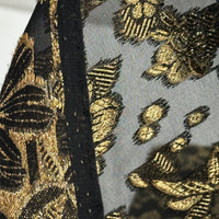 340cms Black & Gold Voile Dress Fabric
